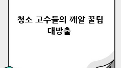 깔끔 ✨ 청소 고수 되는 꿀팁! 🧽